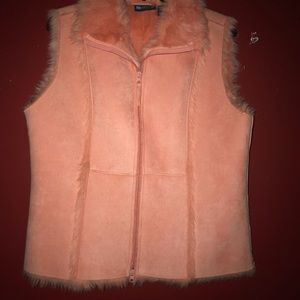 Peach Faux Fur Vest